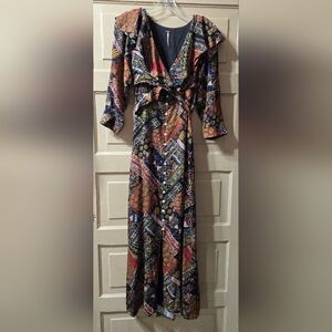 Free People Lennon Button Front Boho Maxi Dress Size: XS